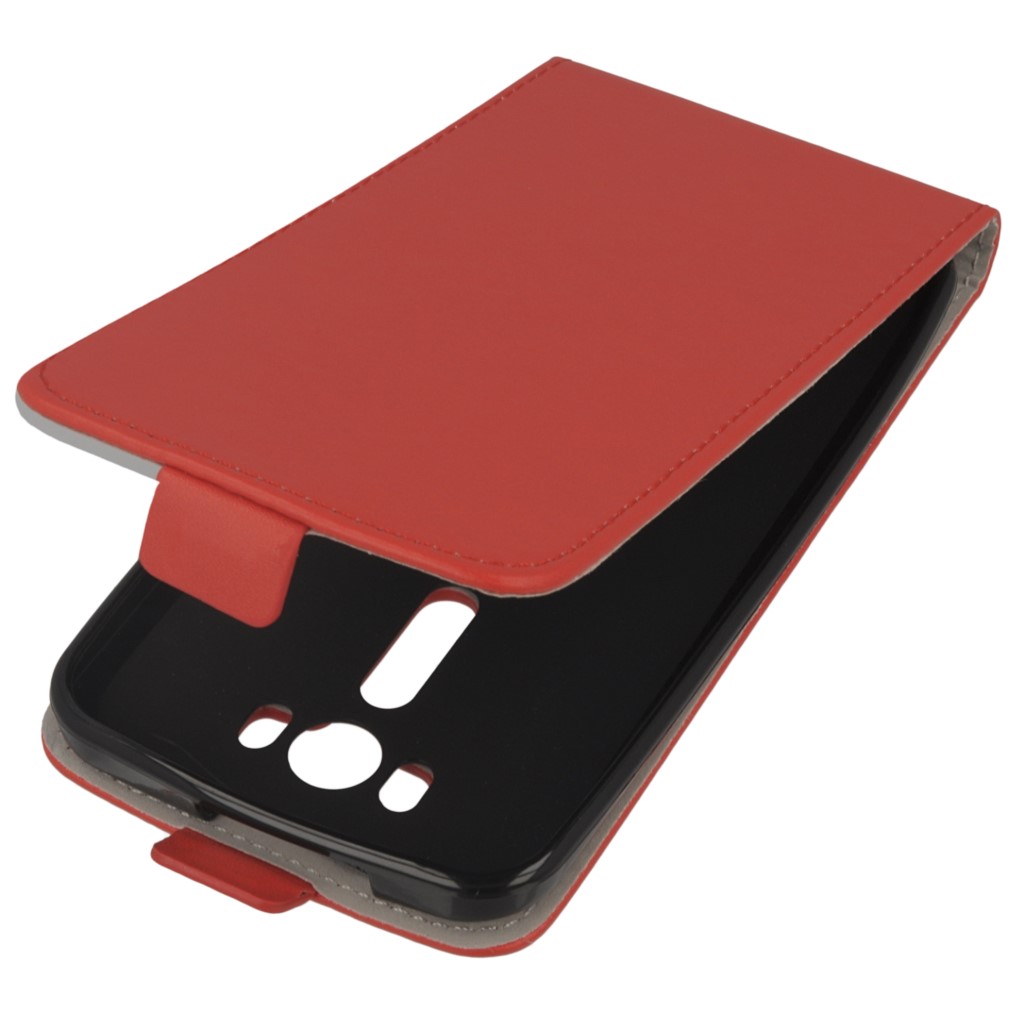 Pokrowiec z klapk na magnes Prestige Slim Flexi czerwony ASUS ZenFone 2 Laser 5.0