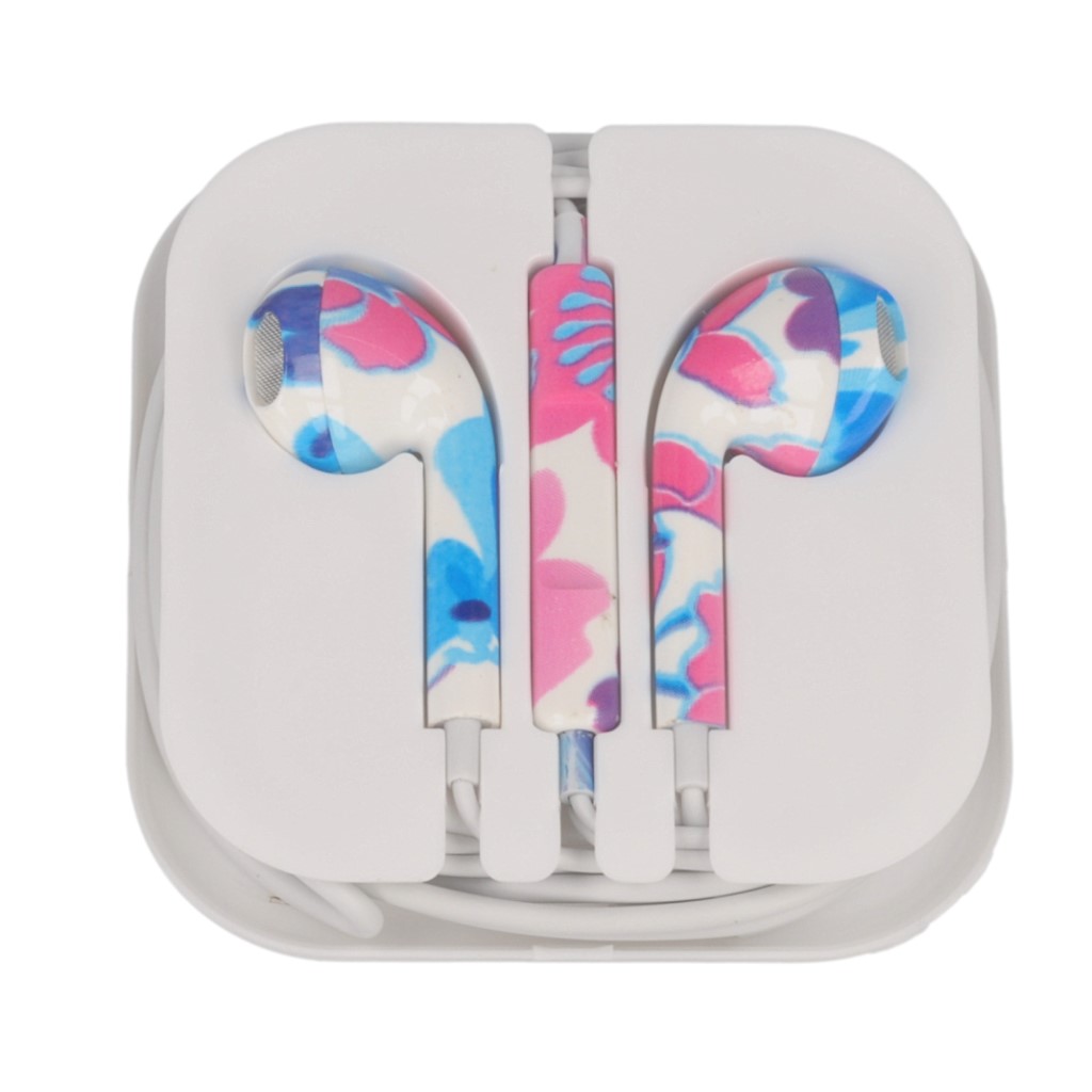 Suchawki stereo EarPhone MOTIVE Kwiat rowo-niebieski APPLE iPhone 6s Plus / 5