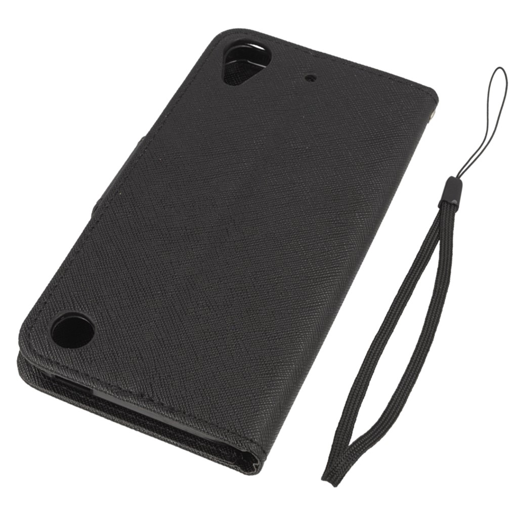 Pokrowiec etui z klapk na magnes Fancy Case czarne HTC Desire 530 / 4