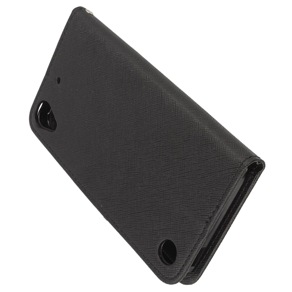 Pokrowiec etui z klapk na magnes Fancy Case czarne HTC Desire 530 / 5
