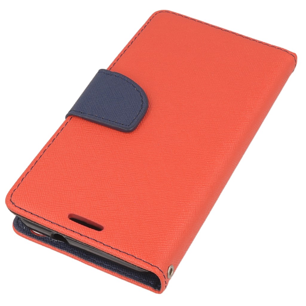 Pokrowiec etui z klapk na magnes Fancy Case czerwono-granatowe HTC Desire 530 / 3