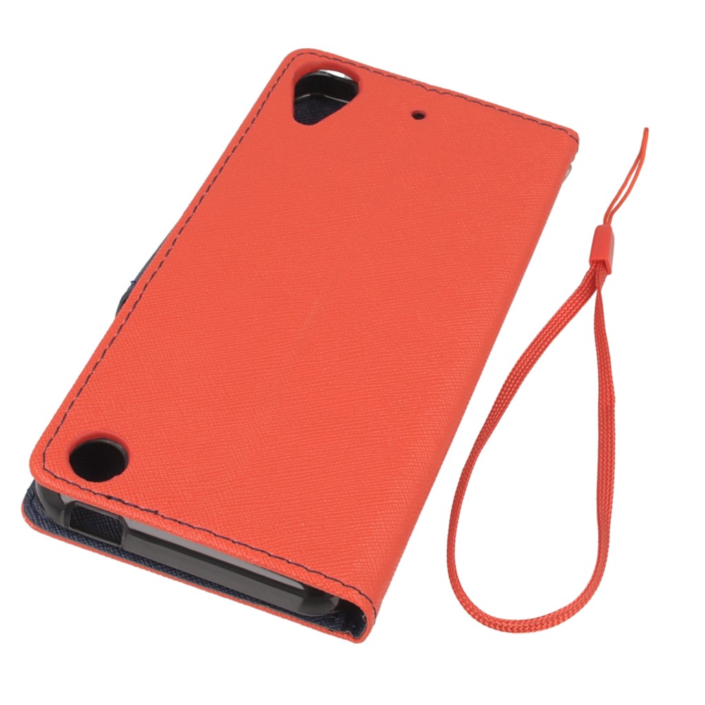 Pokrowiec etui z klapk na magnes Fancy Case czerwono-granatowe HTC Desire 530 / 4