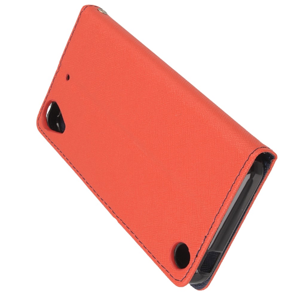 Pokrowiec etui z klapk na magnes Fancy Case czerwono-granatowe HTC Desire 530 / 5