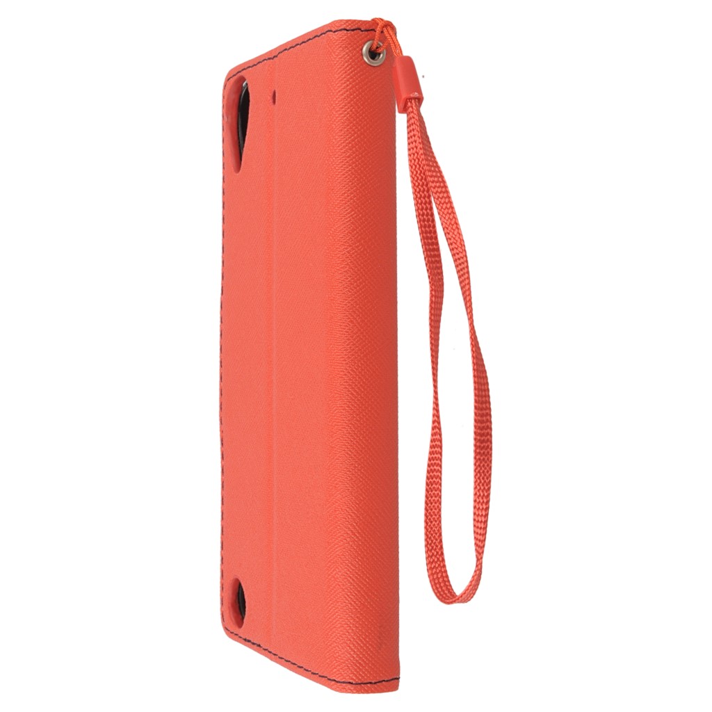 Pokrowiec etui z klapk na magnes Fancy Case czerwono-granatowe HTC Desire 530 / 7