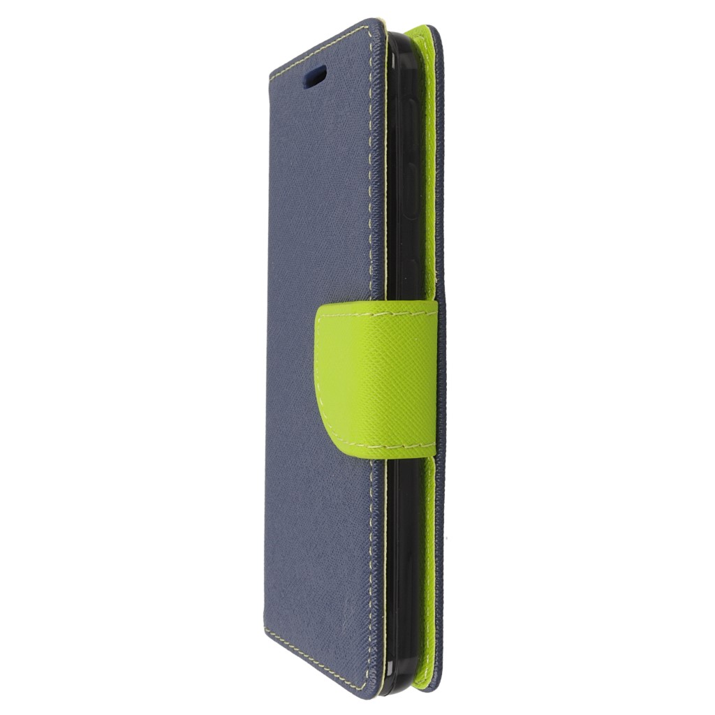 Pokrowiec etui z klapk na magnes Fancy Case granatowo-limonkowe HTC Desire 530 / 6