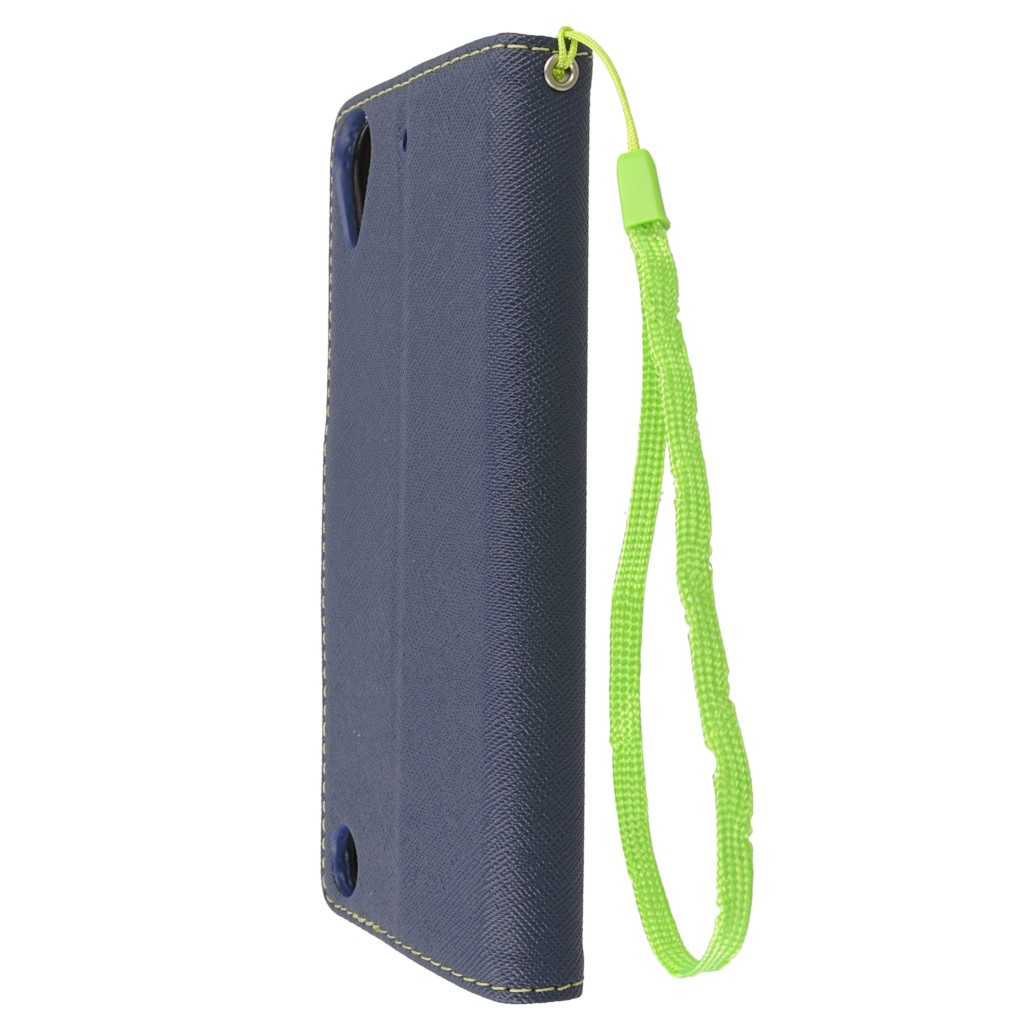 Pokrowiec etui z klapk na magnes Fancy Case granatowo-limonkowe HTC Desire 530 / 7