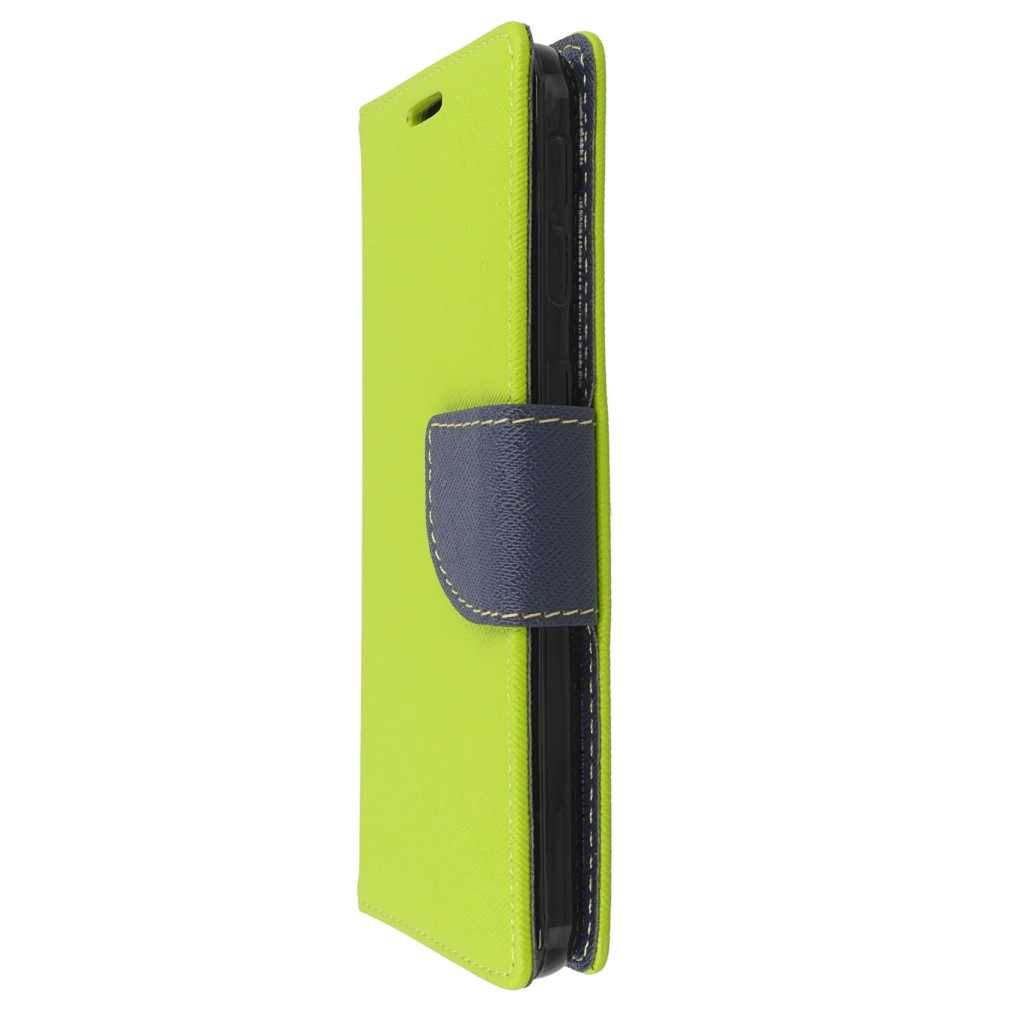 Pokrowiec etui z klapk na magnes Fancy Case limonkowo-granatowe HTC Desire 530 / 6