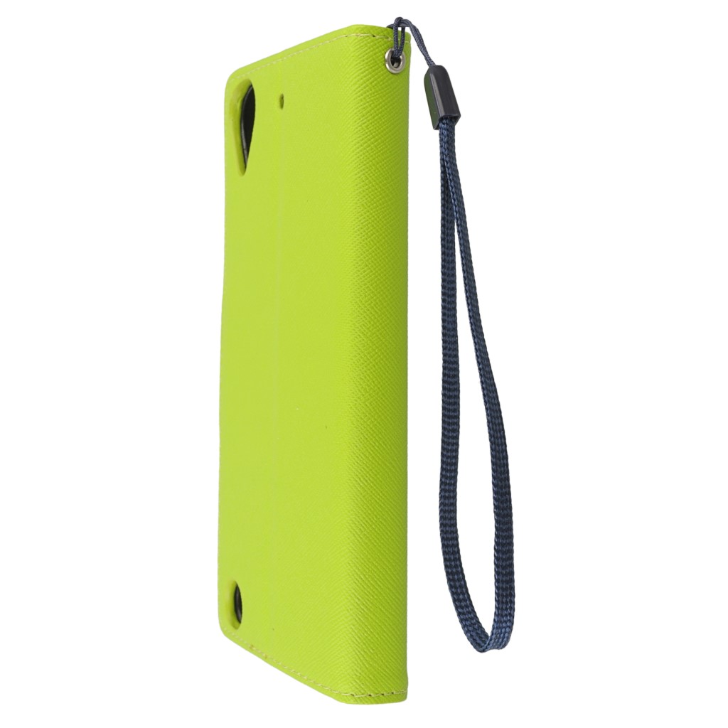 Pokrowiec etui z klapk na magnes Fancy Case limonkowo-granatowe HTC Desire 530 / 7