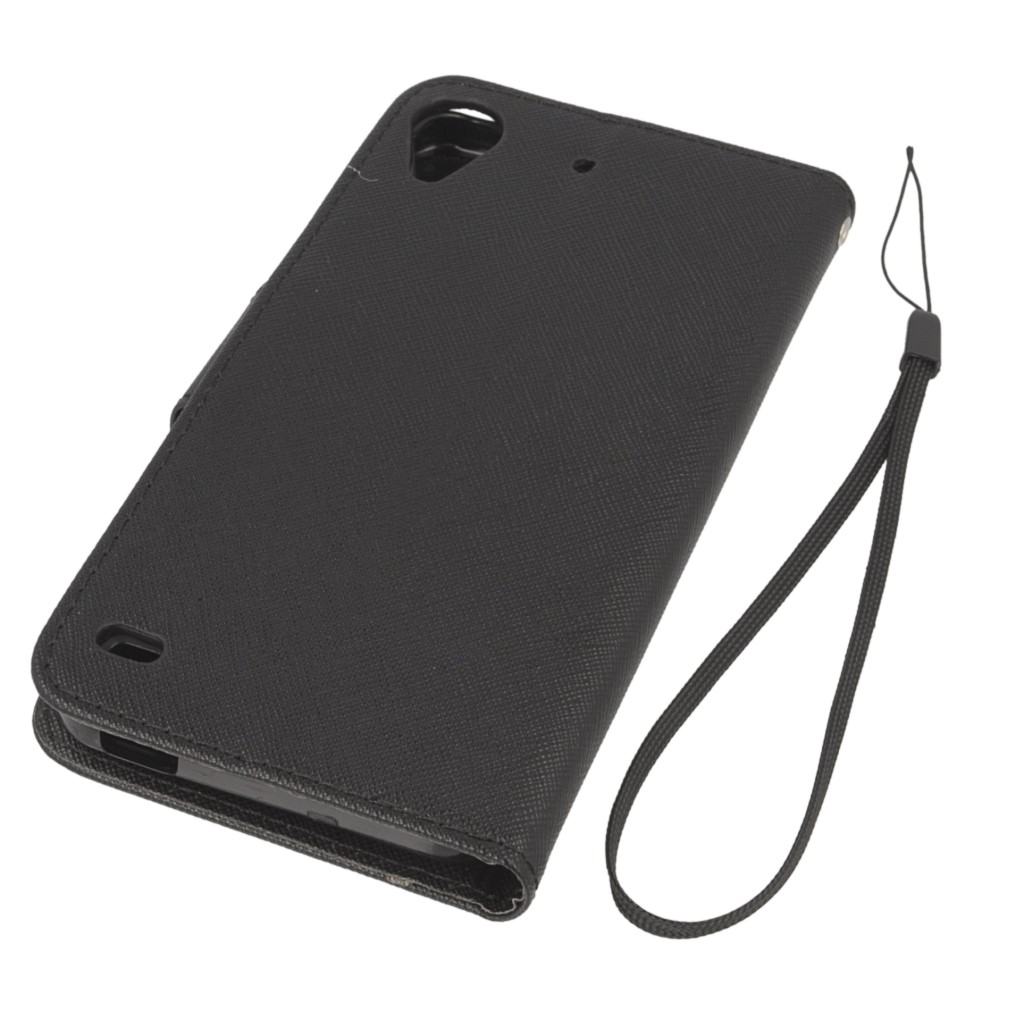 Pokrowiec etui z klapk na magnes Fancy Case czarne HTC Desire 630 / 3
