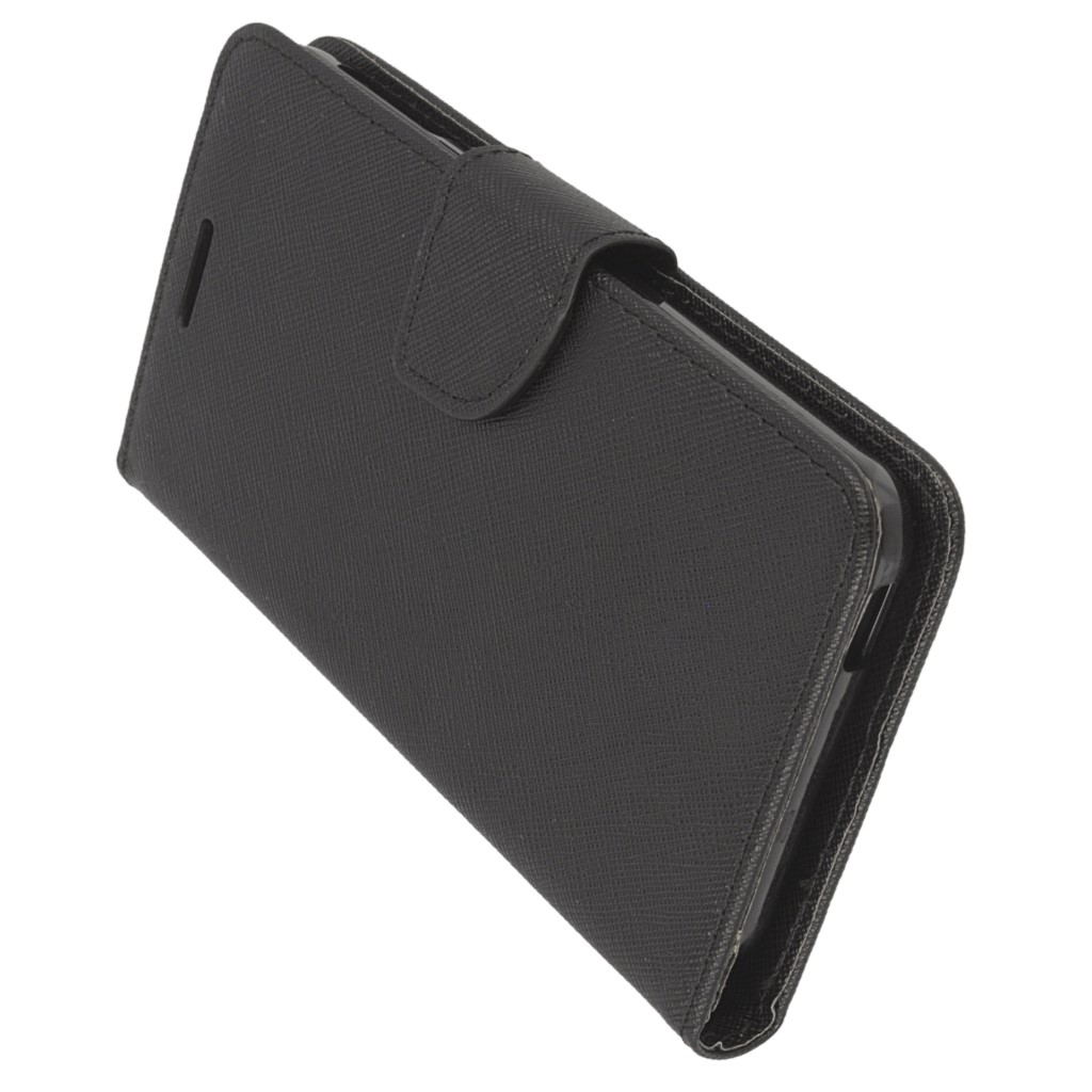 Pokrowiec etui z klapk na magnes Fancy Case czarne HTC Desire 630 / 5