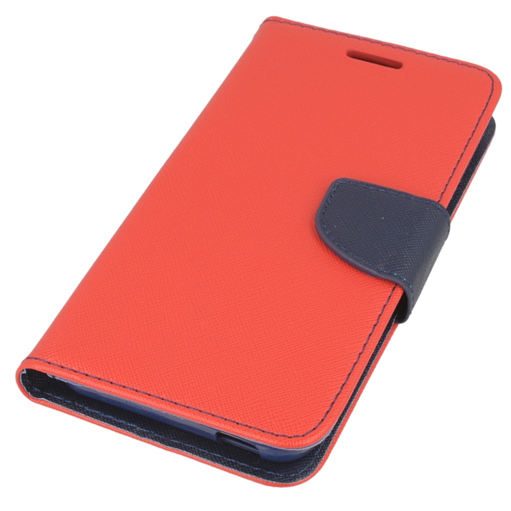 Pokrowiec etui z klapk na magnes Fancy Case czerwono-granatowe HTC Desire 630 / 2