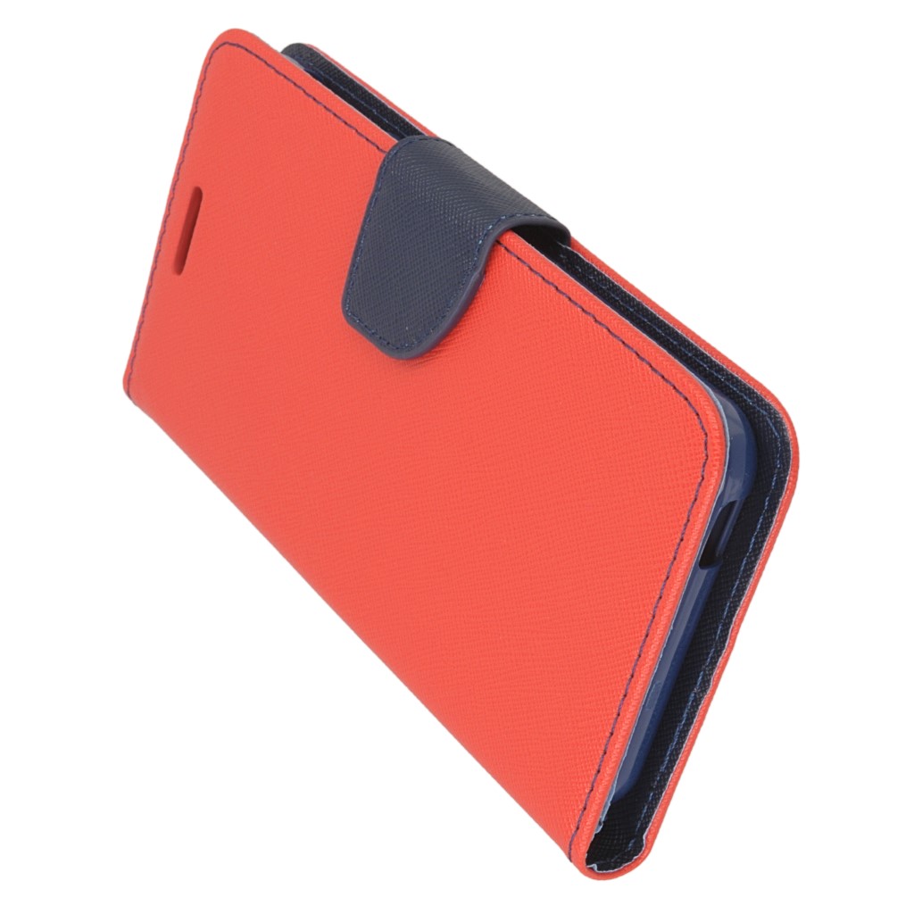 Pokrowiec etui z klapk na magnes Fancy Case czerwono-granatowe HTC Desire 630 / 5