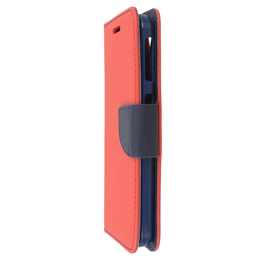 Pokrowiec etui z klapk na magnes Fancy Case czerwono-granatowe HTC Desire 630 / 6