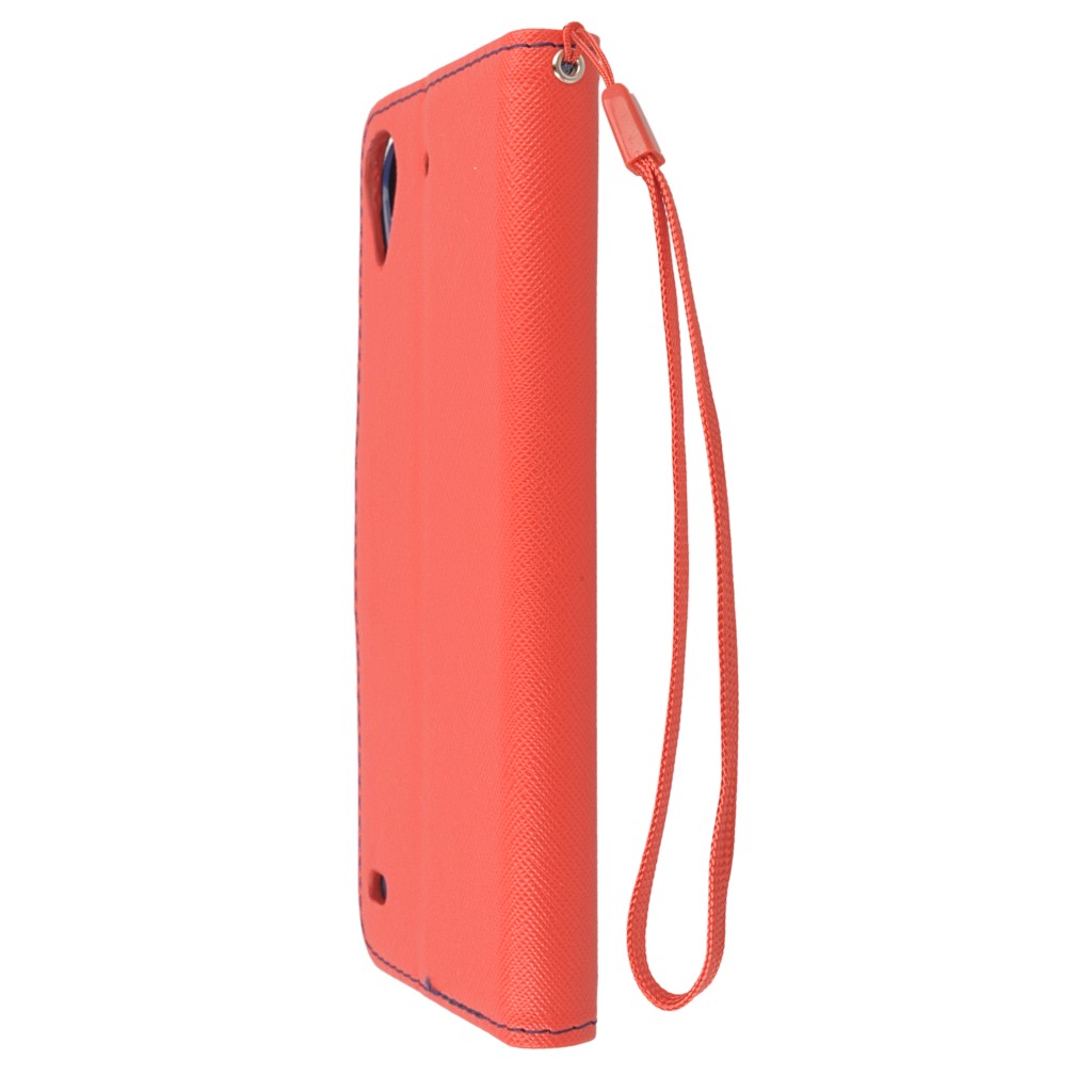 Pokrowiec etui z klapk na magnes Fancy Case czerwono-granatowe HTC Desire 630 / 7