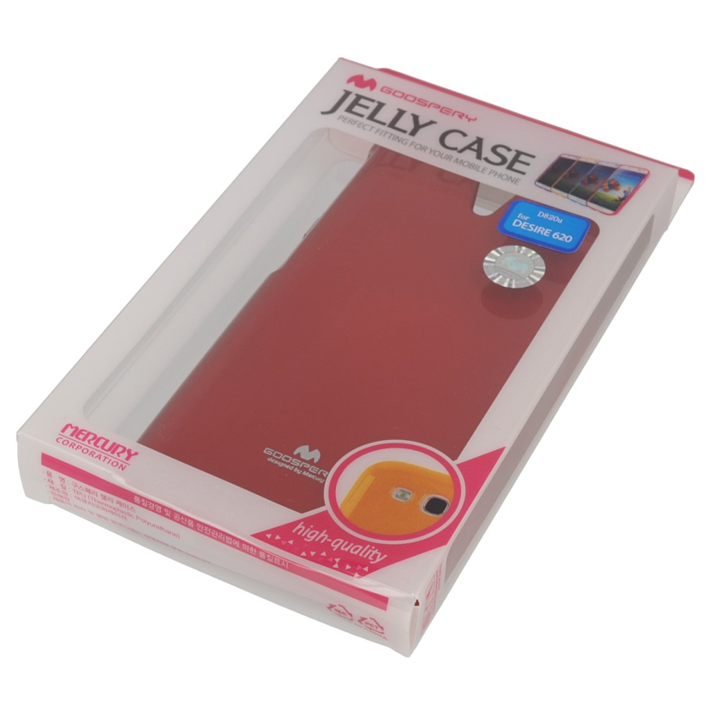 Pokrowiec etui silikonowe Mercury JELLY CASE czerwone HTC Desire 620 / 9