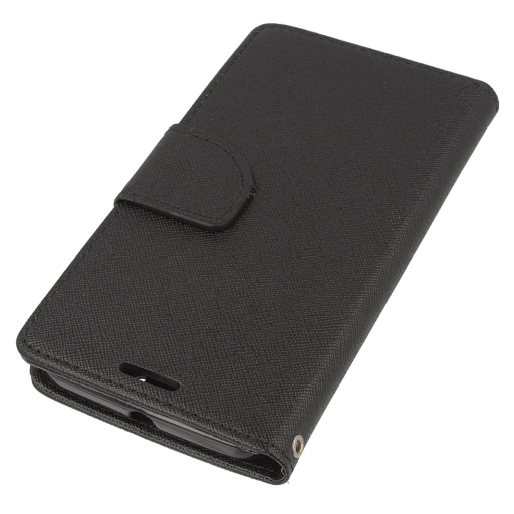 Pokrowiec etui z klapk na magnes Fancy Case czarne HTC One M10 / 3
