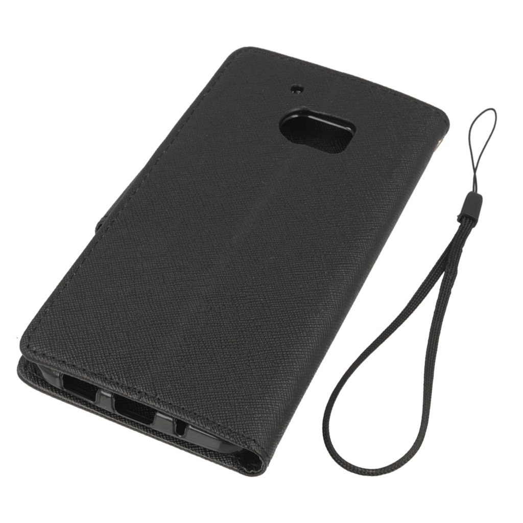 Pokrowiec etui z klapk na magnes Fancy Case czarne HTC One M10 / 4