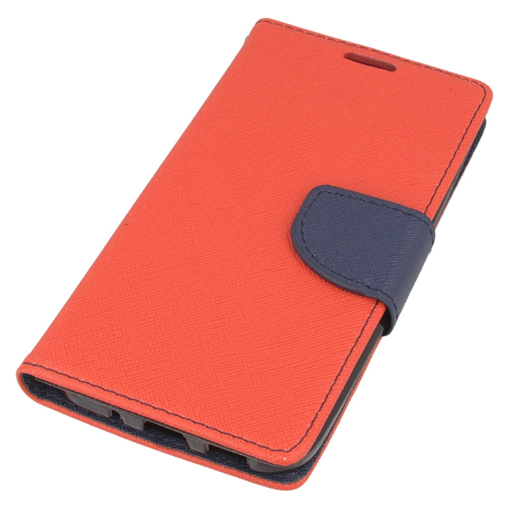 Pokrowiec etui z klapk na magnes Fancy Case czerwono-granatowe HTC One M10 / 2