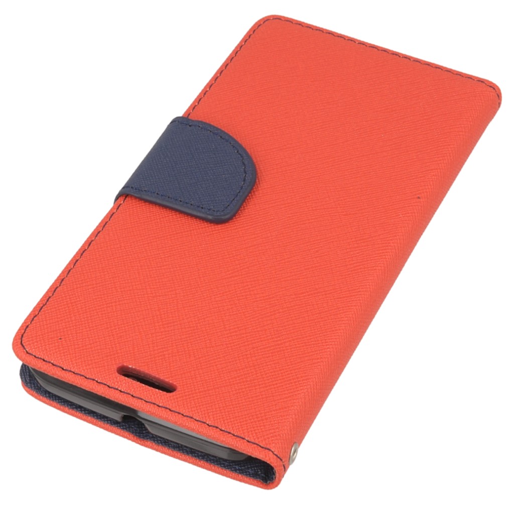 Pokrowiec etui z klapk na magnes Fancy Case czerwono-granatowe HTC One M10 / 3