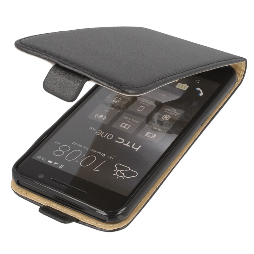 Pokrowiec z klapk na magnes Prestige Slim Flexi czarny HTC One A9