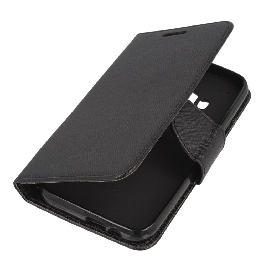 Pokrowiec etui z klapk na magnes Fancy Case czarne HTC One M9 Prime CE