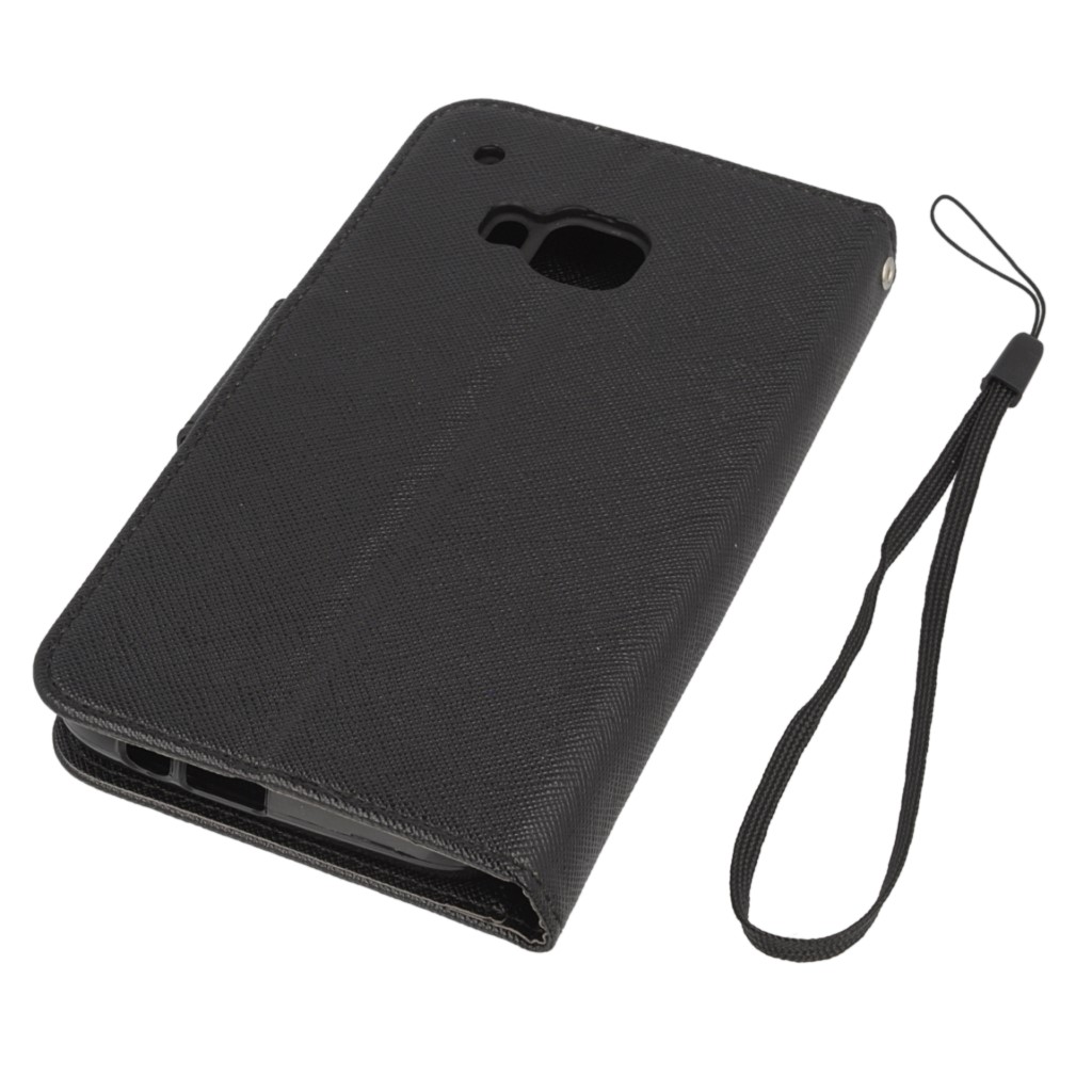Pokrowiec etui z klapk na magnes Fancy Case czarne HTC One M9 Prime CE / 4