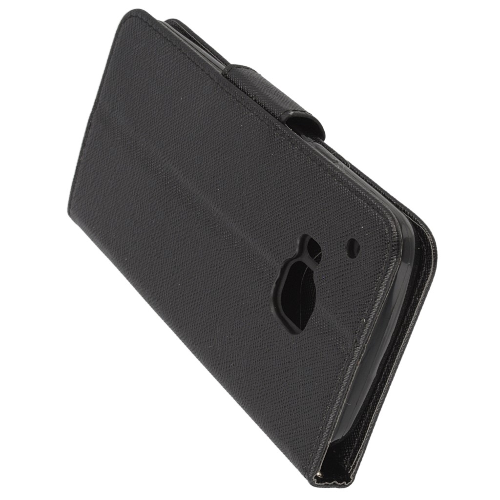 Pokrowiec etui z klapk na magnes Fancy Case czarne HTC One M9 Prime CE / 5
