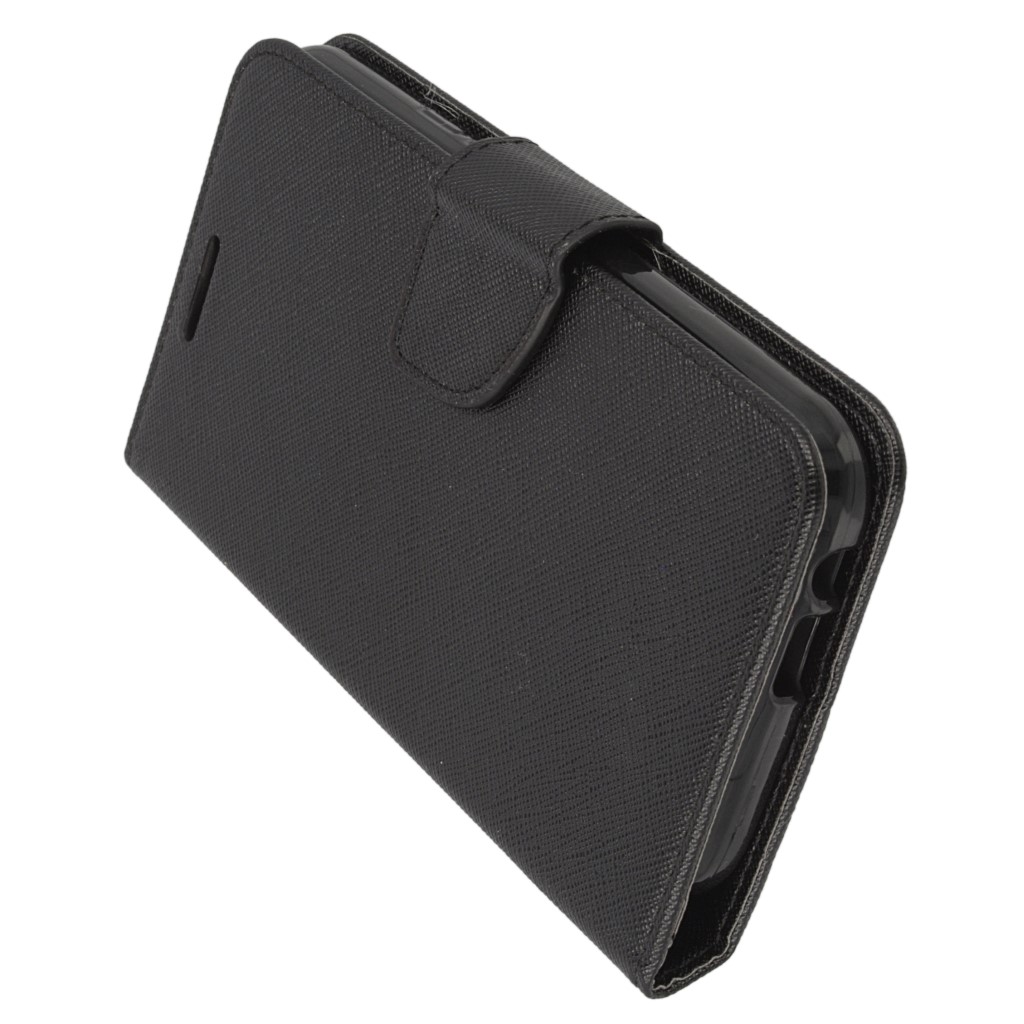 Pokrowiec etui z klapk na magnes Fancy Case czarne HTC One M9 Prime CE / 6