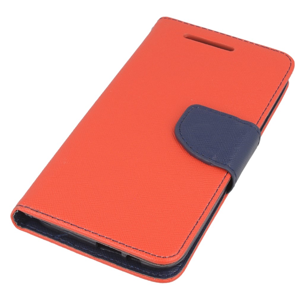 Pokrowiec etui z klapk na magnes Fancy Case czerwono-granatowe HTC One M9 Prime CE / 2