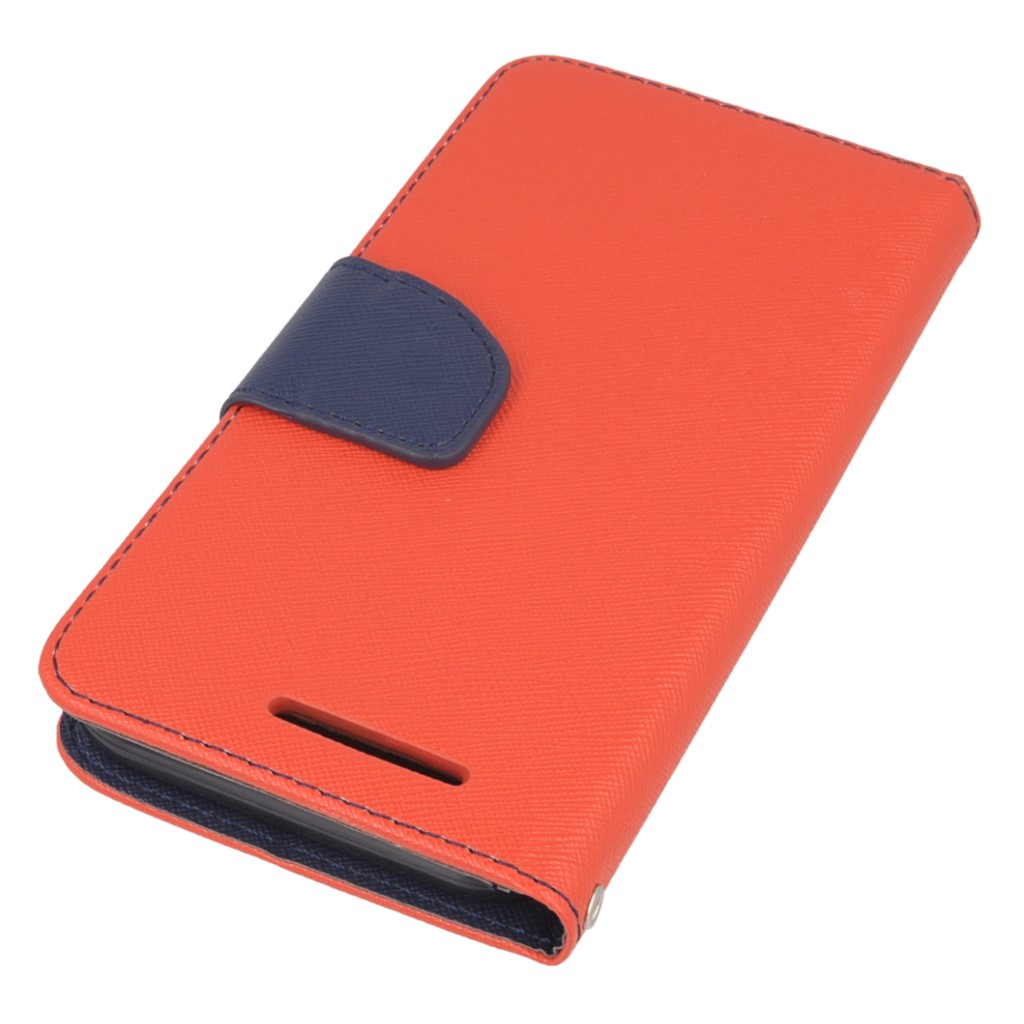 Pokrowiec etui z klapk na magnes Fancy Case czerwono-granatowe HTC One M9 Prime CE / 3