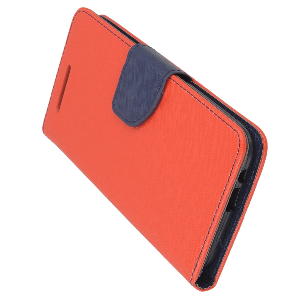Pokrowiec etui z klapk na magnes Fancy Case czerwono-granatowe HTC One M9 Prime CE / 6