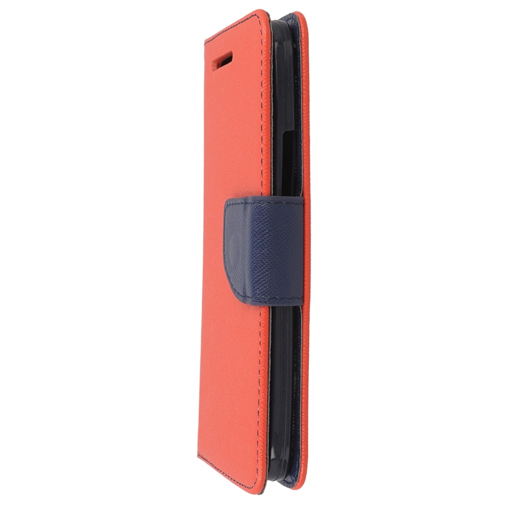 Pokrowiec etui z klapk na magnes Fancy Case czerwono-granatowe HTC One M9 Prime CE / 7