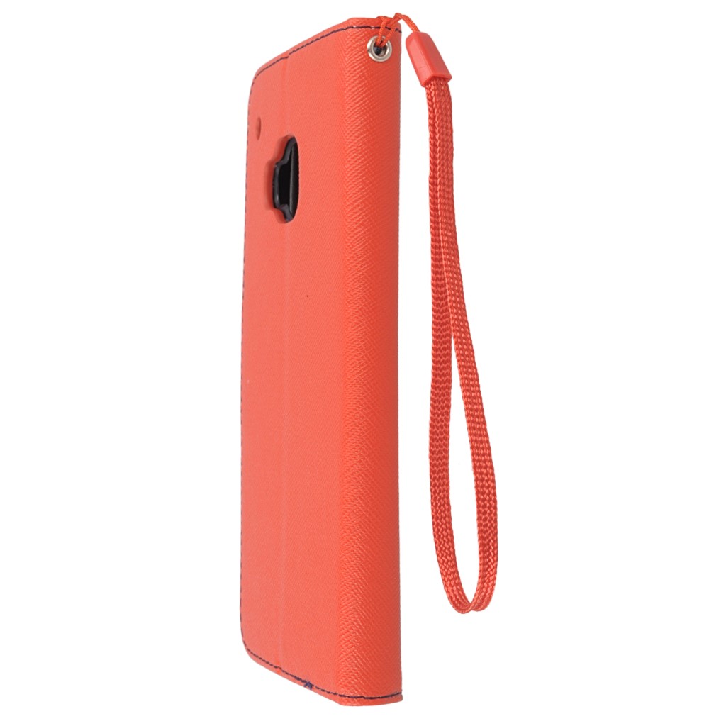 Pokrowiec etui z klapk na magnes Fancy Case czerwono-granatowe HTC One M9 Prime CE / 8