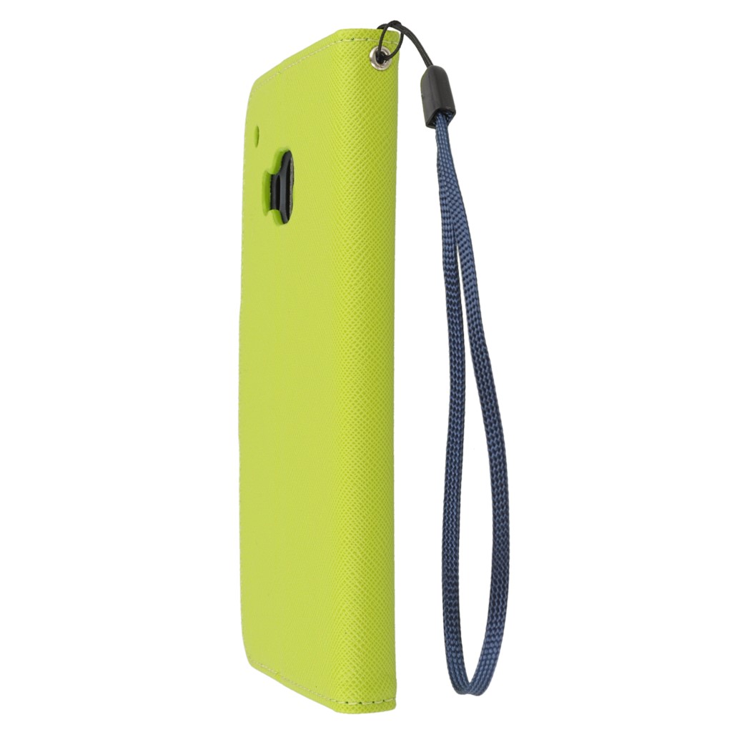 Pokrowiec etui z klapk na magnes Fancy Case limonkowo-granatowe HTC One M9 Prime CE / 8