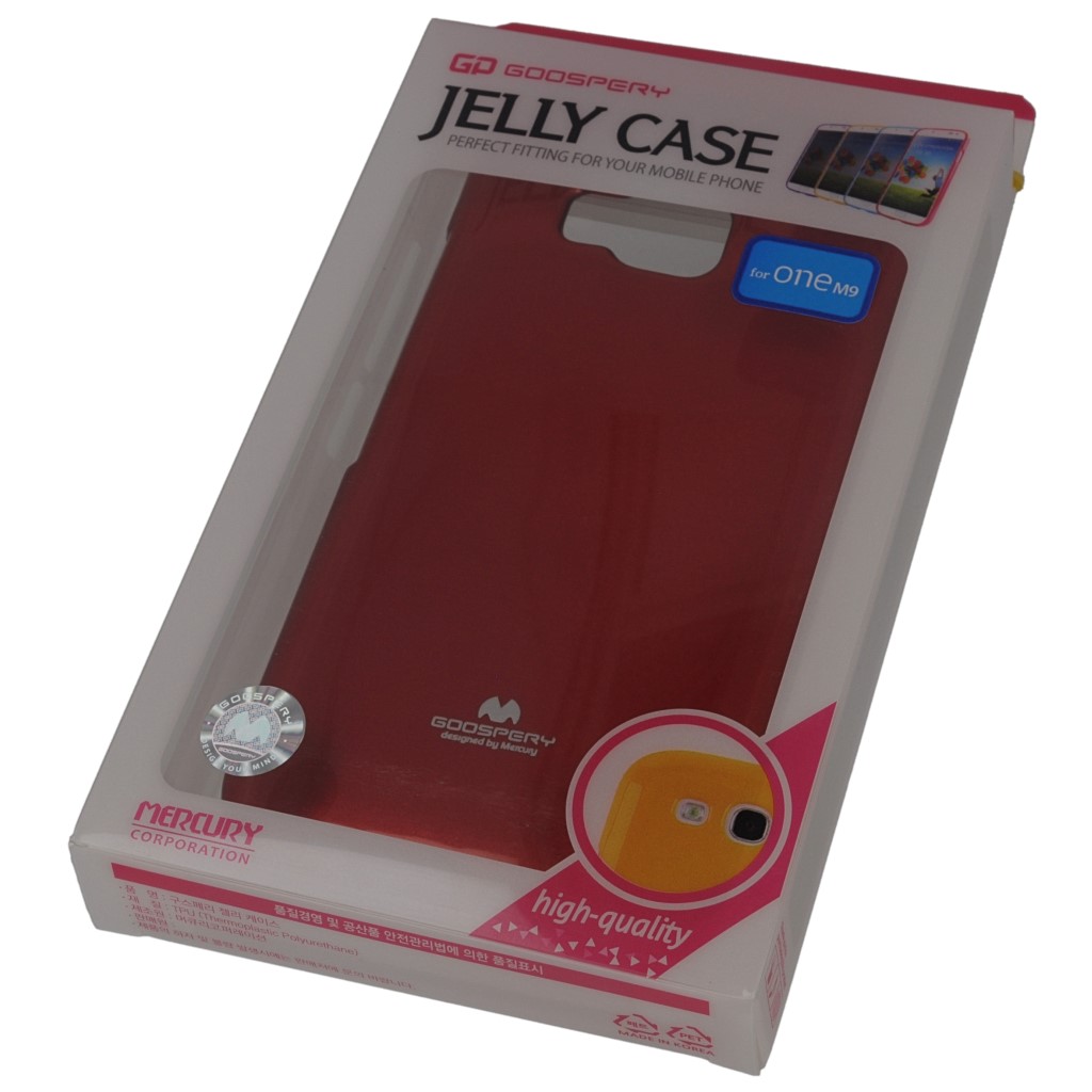 Pokrowiec etui silikonowe Mercury JELLY CASE czerwone HTC One M9 Prime CE / 9