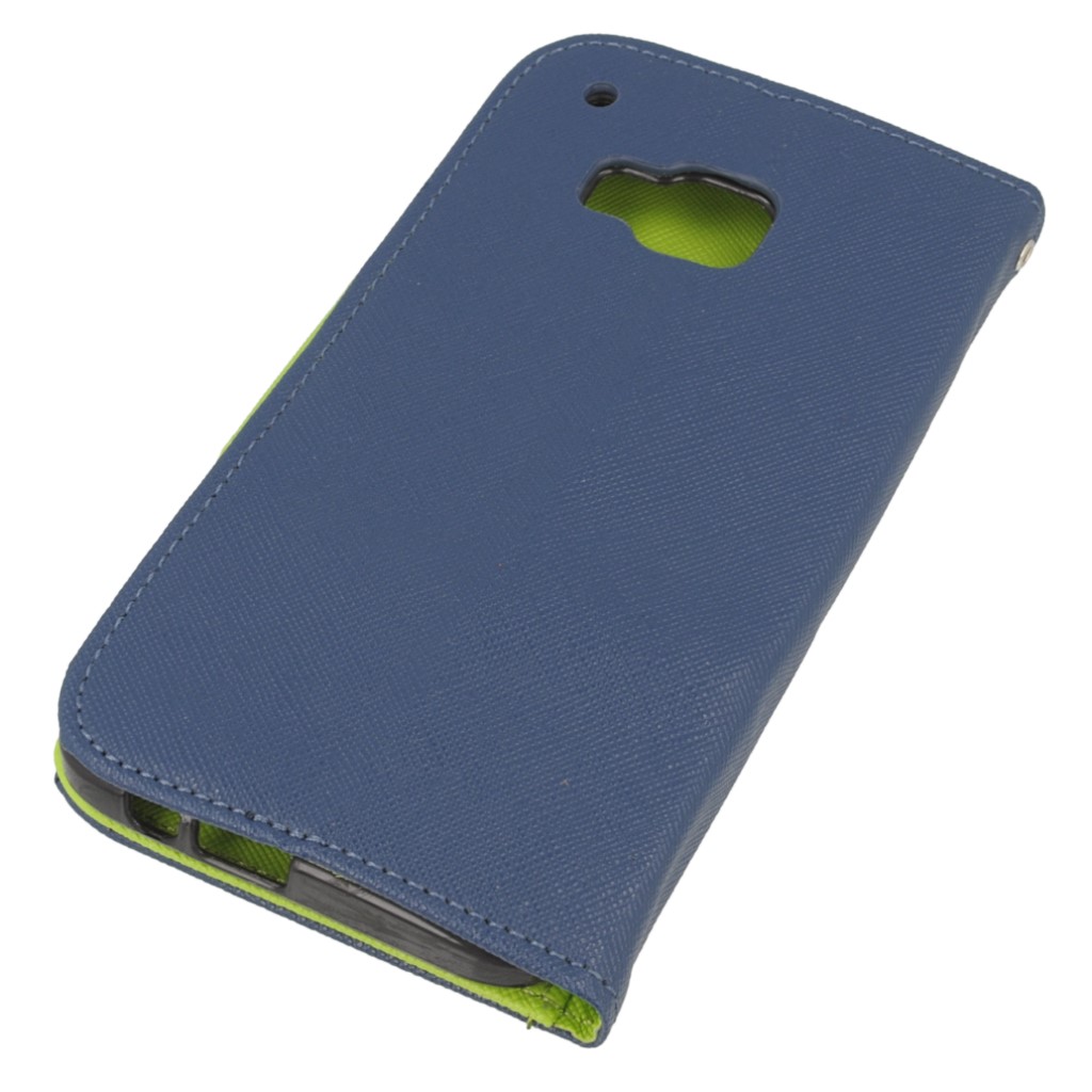 Pokrowiec etui z klapk na magnes Fancy Case granatowo-limonkowe HTC One M9 Prime CE / 3