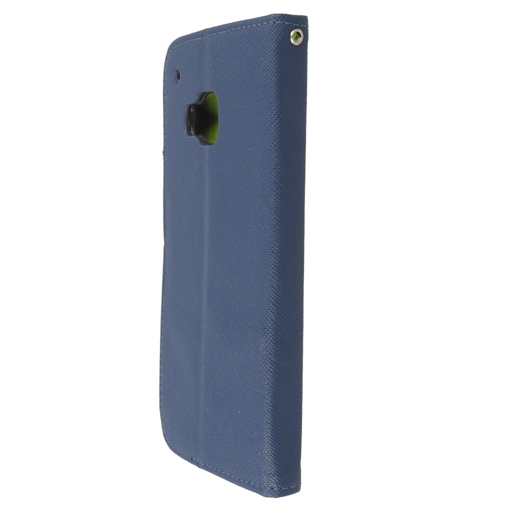 Pokrowiec etui z klapk na magnes Fancy Case granatowo-limonkowe HTC One M9 Prime CE / 7