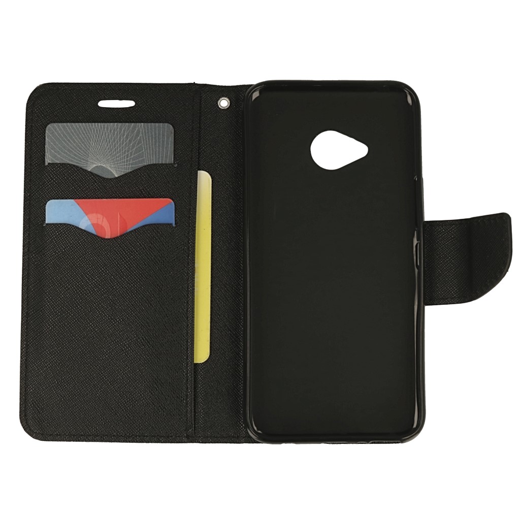 Pokrowiec etui z klapk na magnes Fancy Case czarne HTC U11 Life / 3