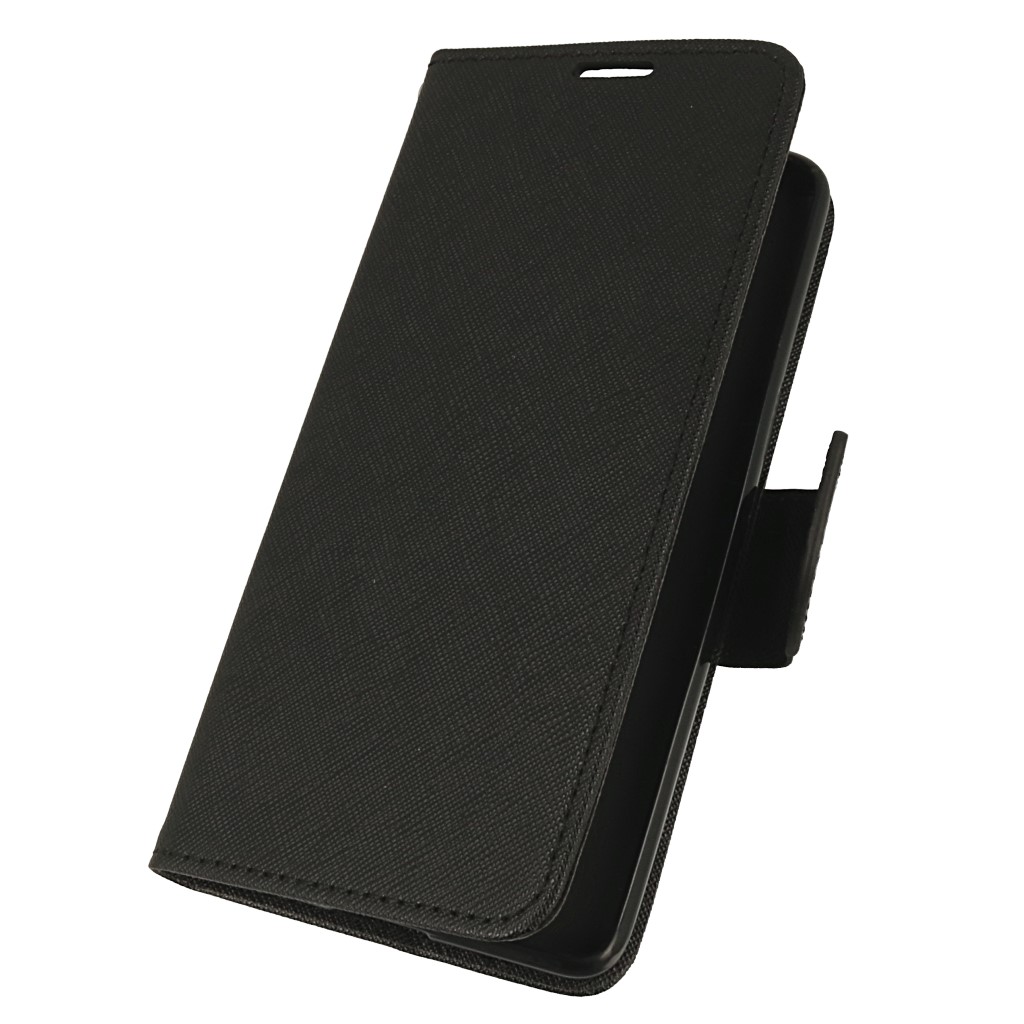 Pokrowiec etui z klapk na magnes Fancy Case czarne HTC U12+
