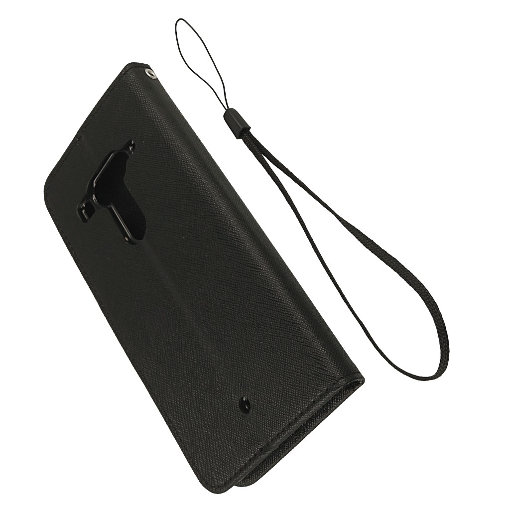 Pokrowiec etui z klapk na magnes Fancy Case czarne HTC U12+ / 5