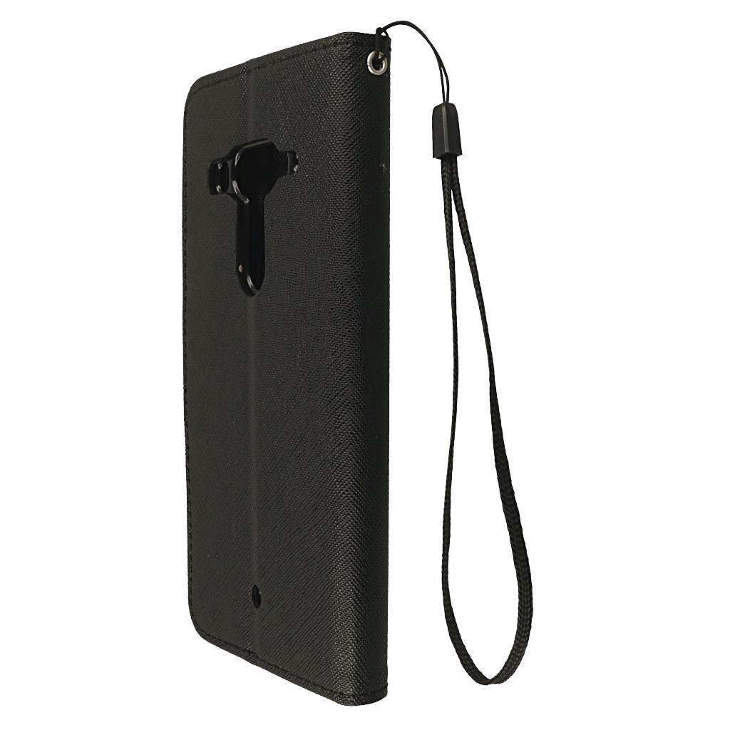 Pokrowiec etui z klapk na magnes Fancy Case czarne HTC U12+ / 7