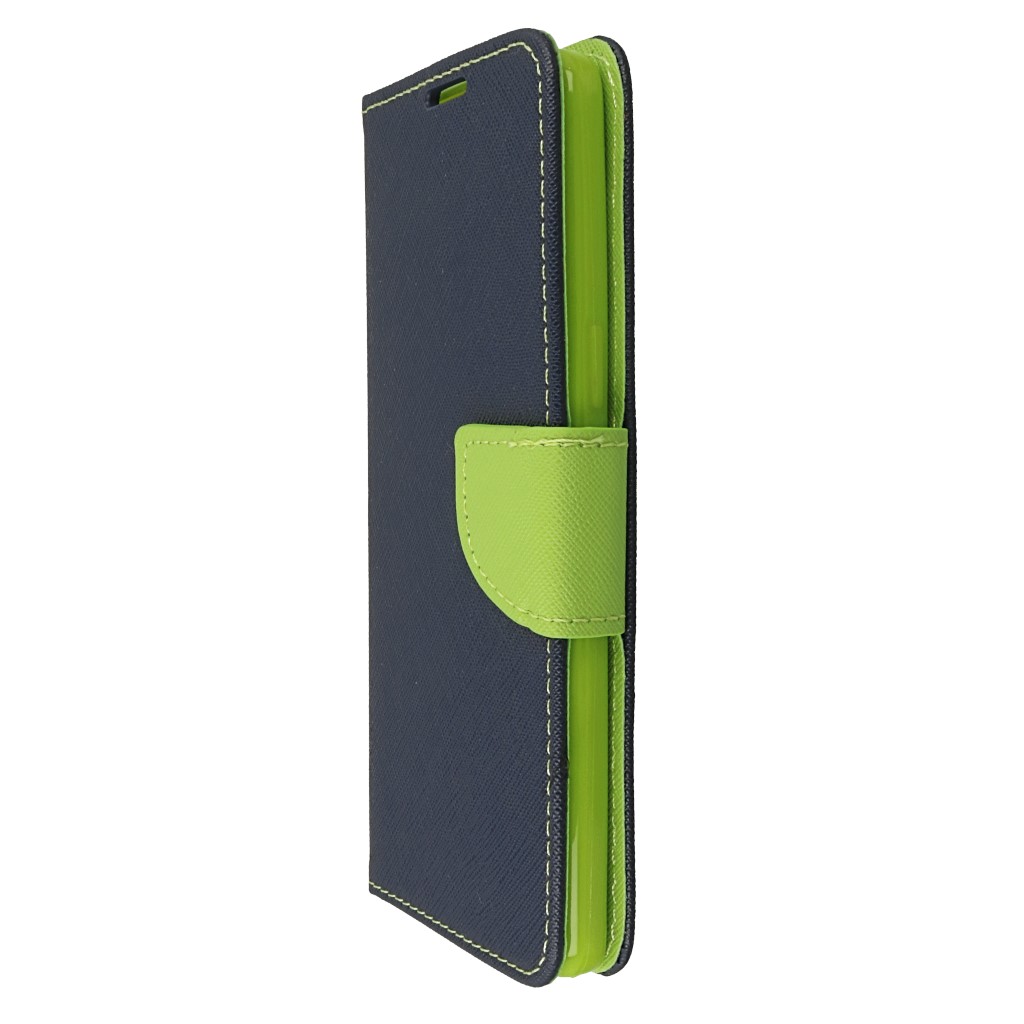 Pokrowiec etui z klapk� na magnes Fancy Case granatowo-limonkowe HTC U12+ / 6
