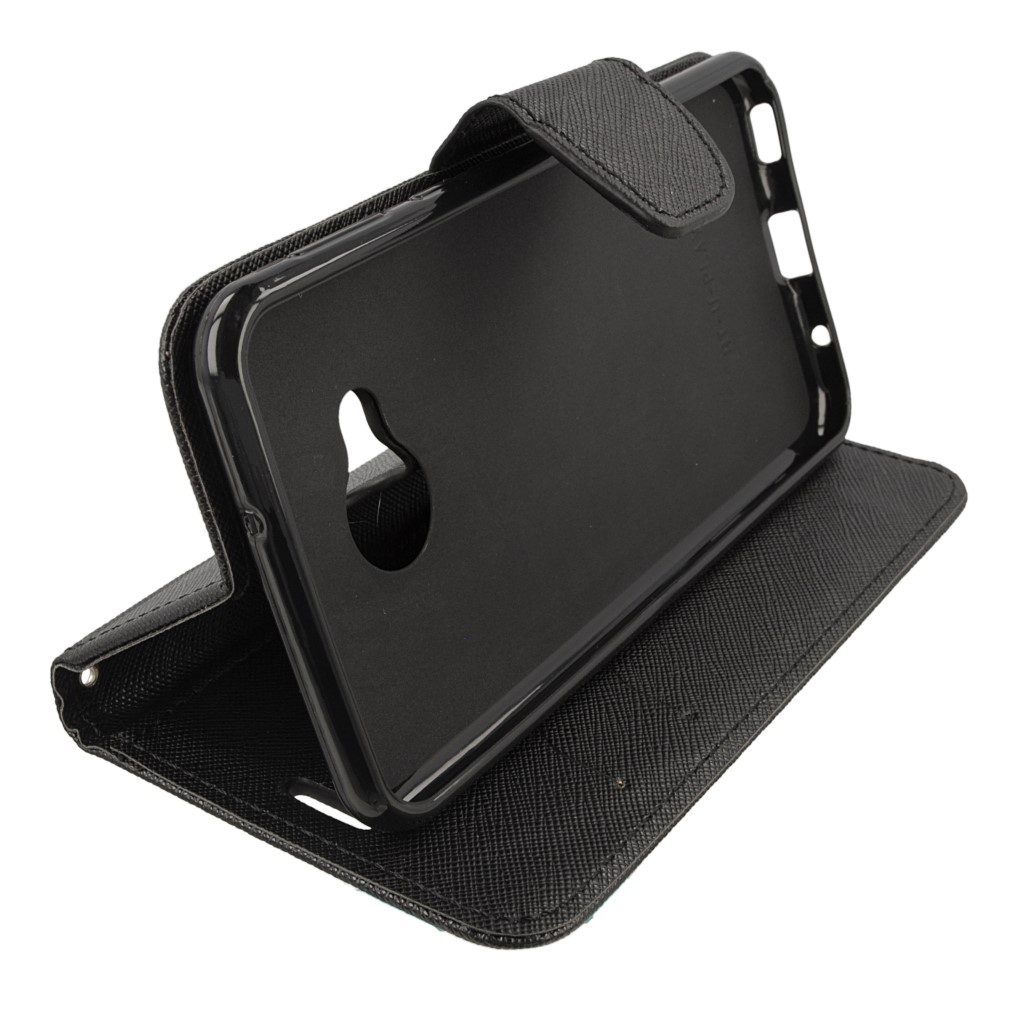 Pokrowiec etui z klapk na magnes Fancy Case czarne HTC U Play / 8