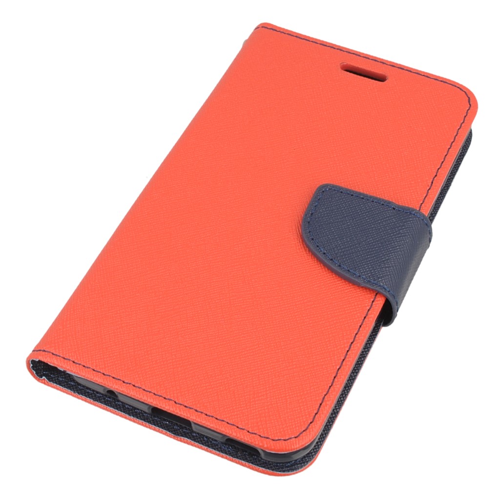 Pokrowiec etui z klapk na magnes Fancy Case czerwono-granatowe HTC U Play / 2