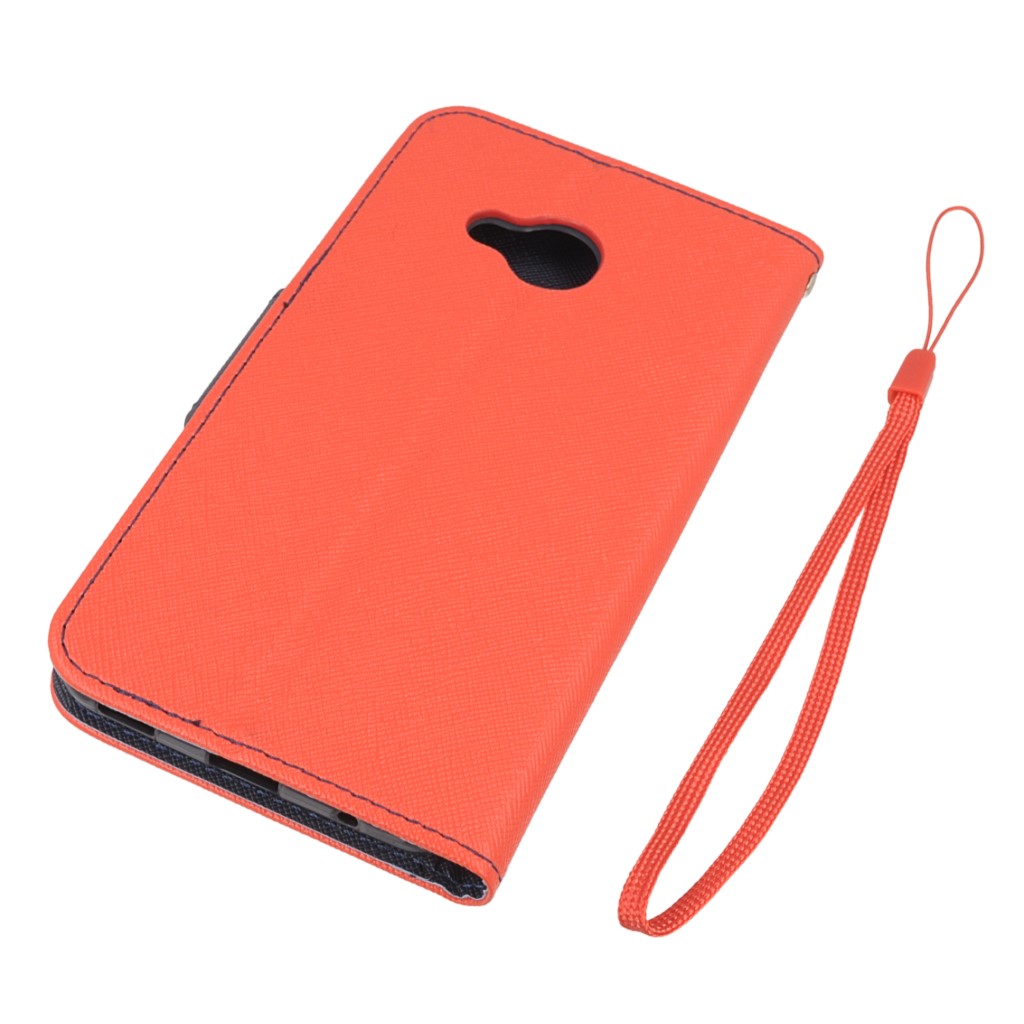 Pokrowiec etui z klapk na magnes Fancy Case czerwono-granatowe HTC U Play / 3
