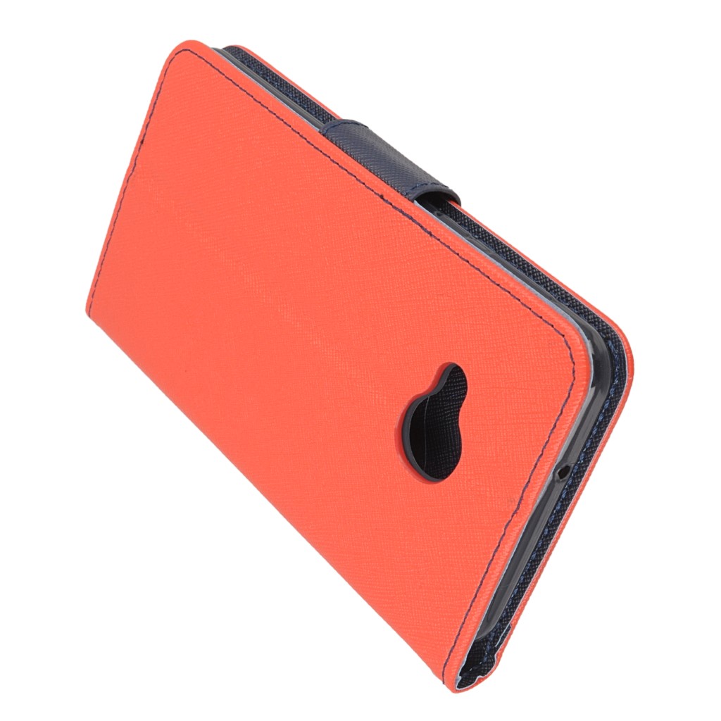 Pokrowiec etui z klapk na magnes Fancy Case czerwono-granatowe HTC U Play / 4