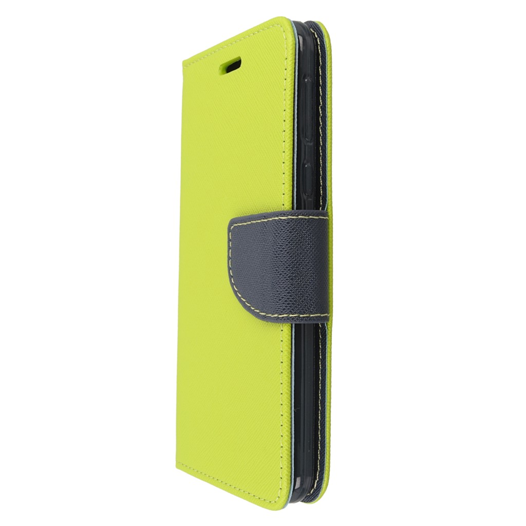 Pokrowiec etui z klapk na magnes Fancy Case limonkowo-granatowe HTC U Play / 5