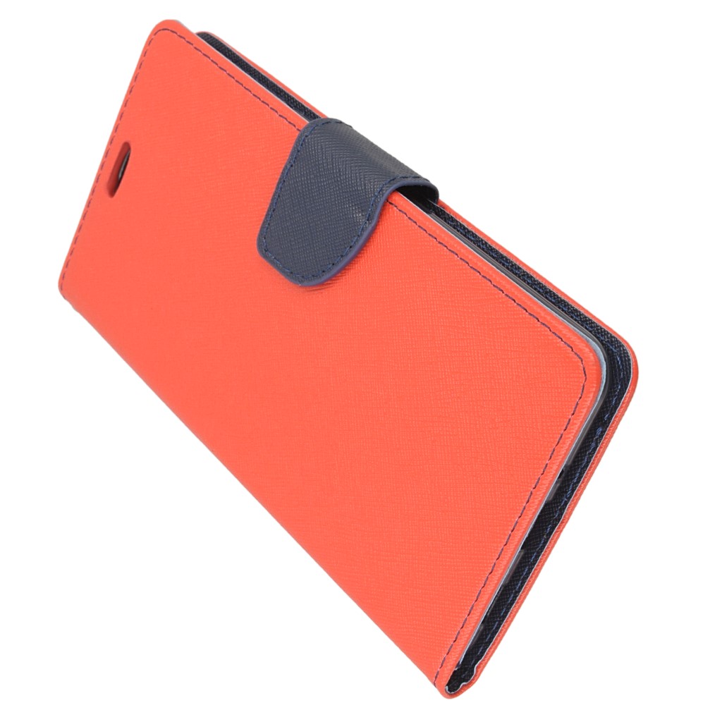 Pokrowiec etui z klapk na magnes Fancy Case czerwono-granatowe HTC U Ultra / 5