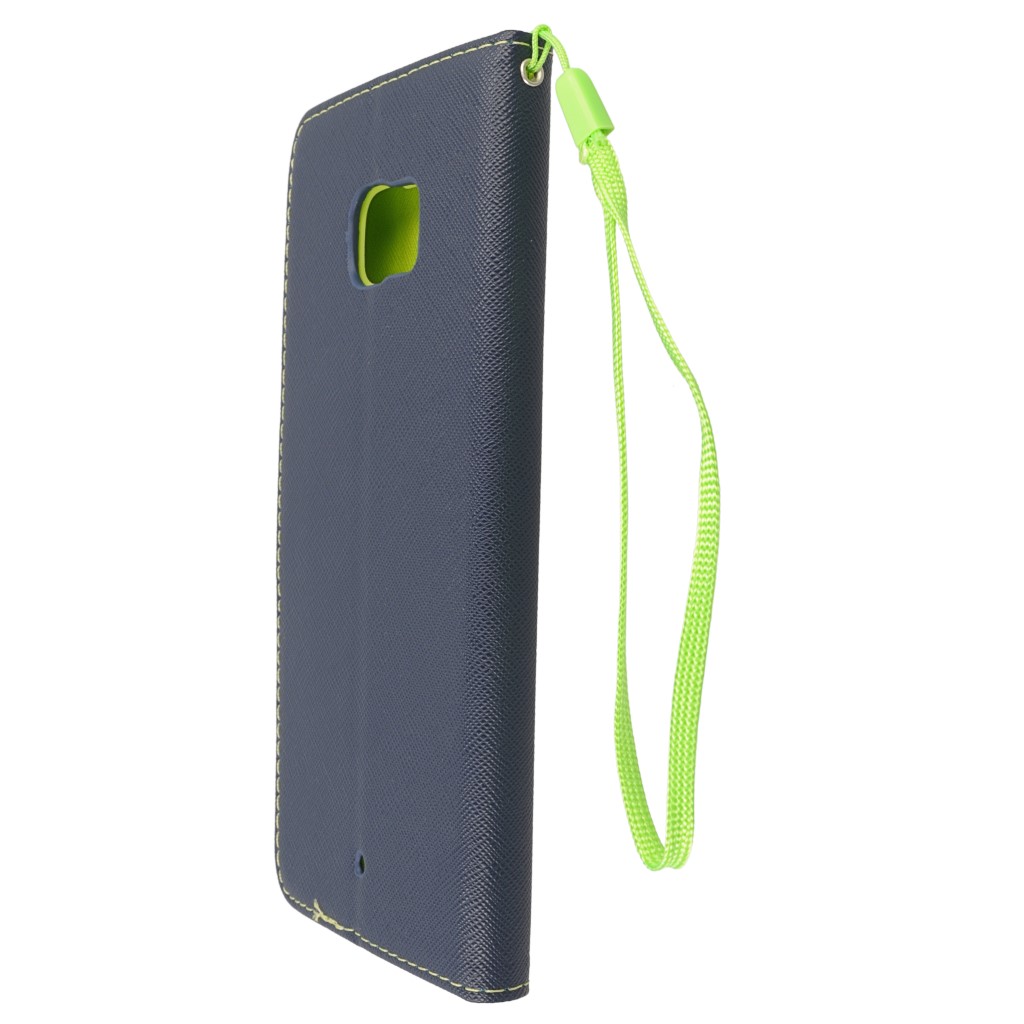Pokrowiec etui z klapk na magnes Fancy Case granatowo-limonkowe HTC U Ultra / 6
