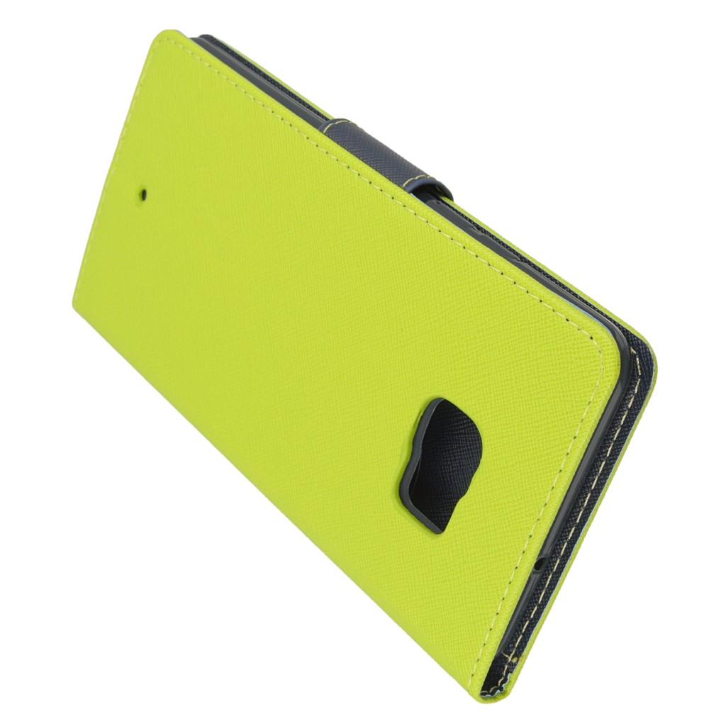 Pokrowiec etui z klapk na magnes Fancy Case limonkowo-granatowe HTC U Ultra / 4